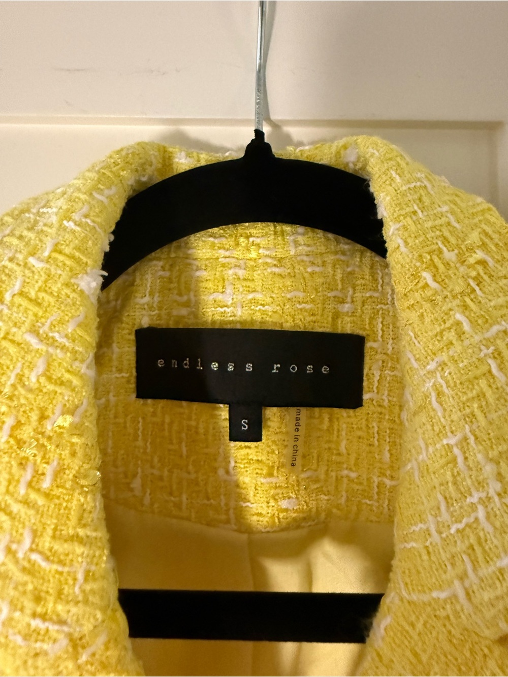 Endless Rose Yellow Tweed Cropped Jacket - Picture 3 of 7